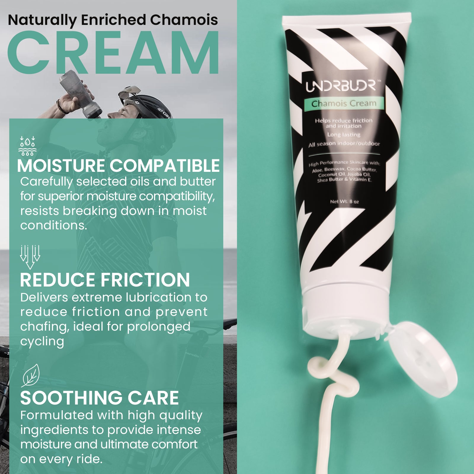 UNDRBUDR Anti-Chafe Chamois Cream - 8oz Tube