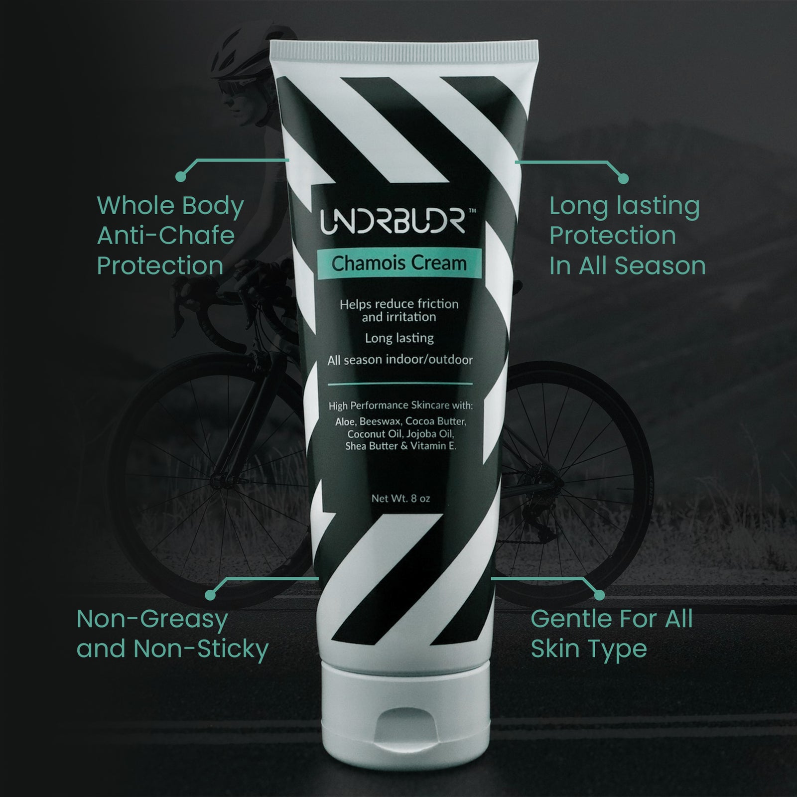 UNDRBUDR Anti-Chafe Chamois Cream - 8oz Tube