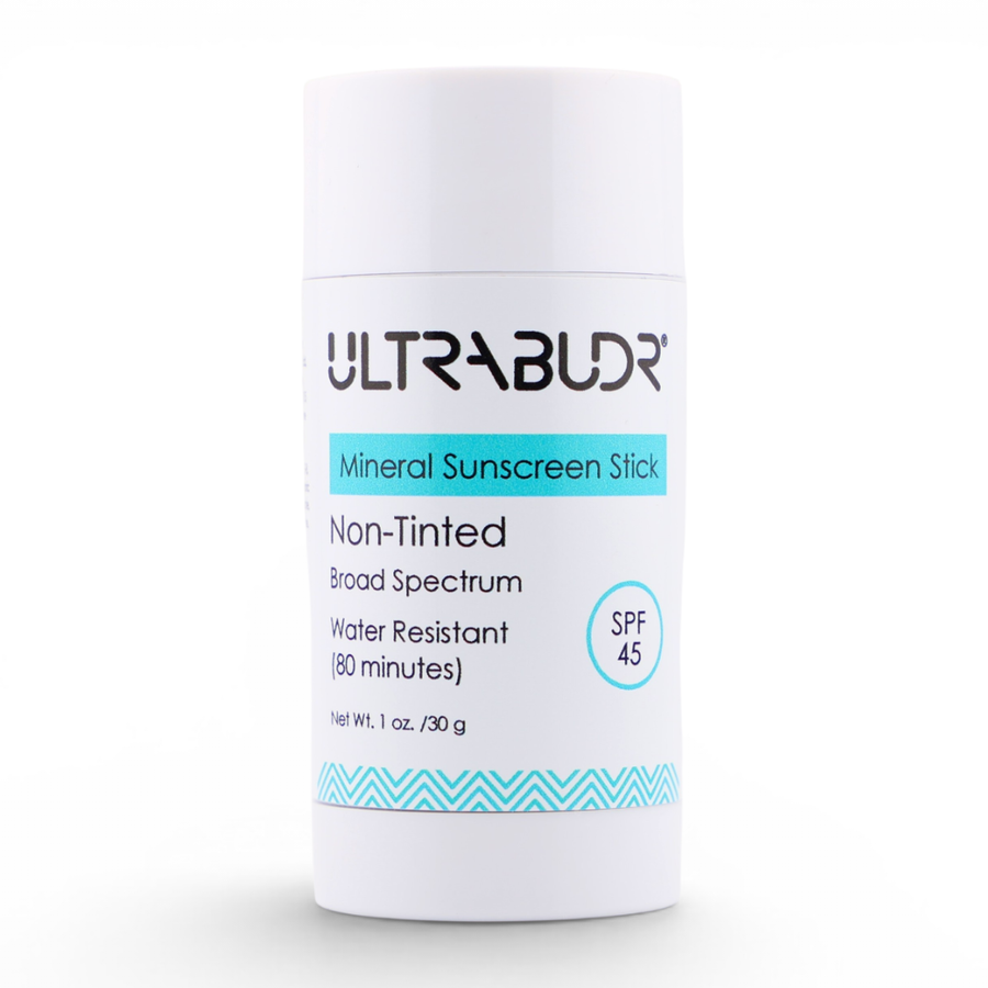 ULTRABUDR Non-Tinted Mineral Sunscreen Stick SPF 45, 1 oz