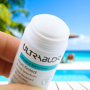 ULTRABUDR Non-Tinted Mineral Sunscreen Stick SPF 45, 1 oz + Lip Balm
