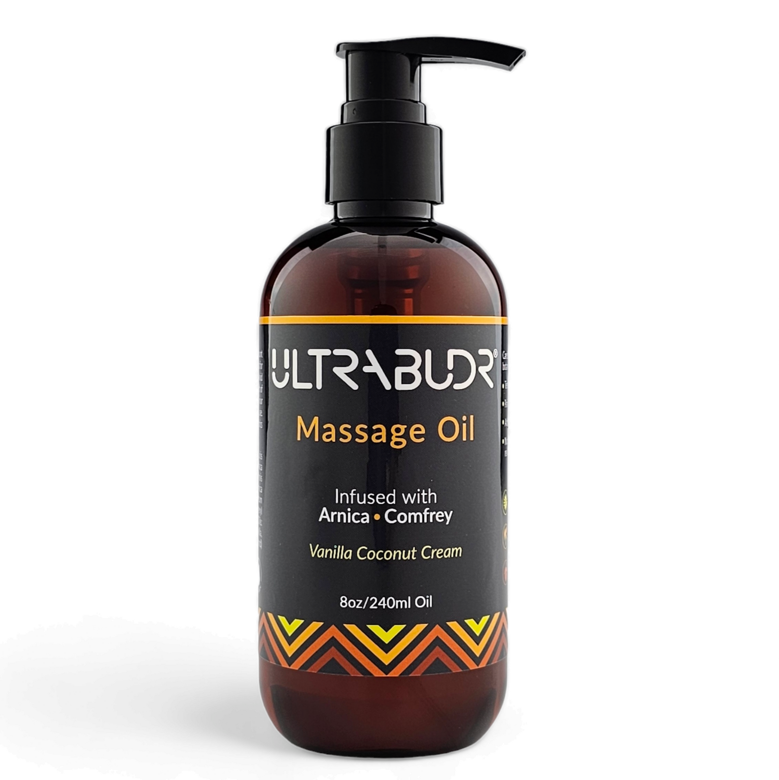 Vanilla Coconut Cream Massage Oil with Arnica and Comfrey, 8oz